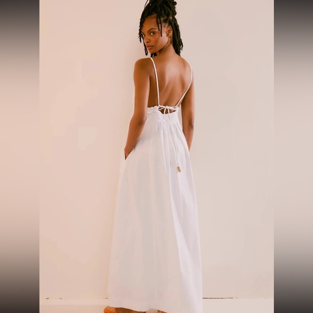 Free People Womens Lovey Maxi White Dress Size XL - Picture 2 of 13